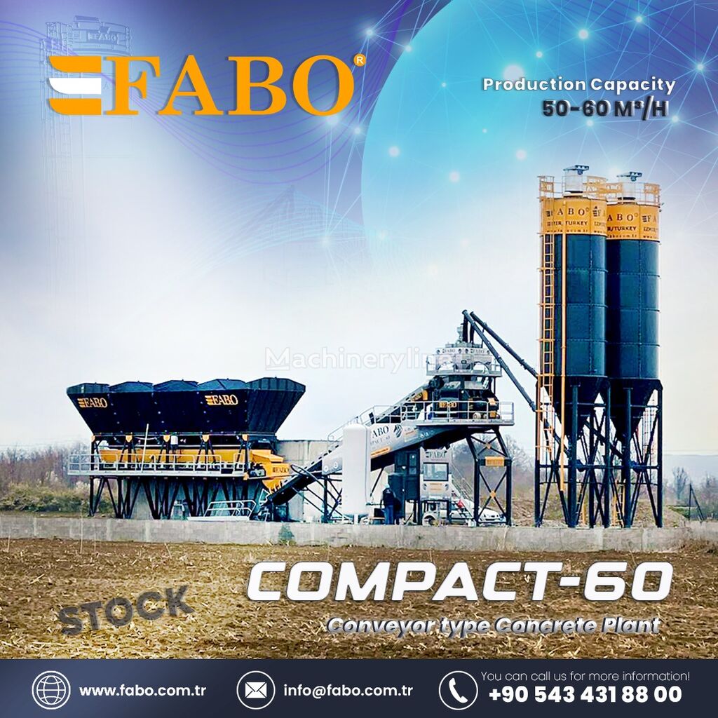 καινούριο εργοστάσιο σκυροδέματος FABO COMPACT-60 CONCRETE PLANT | CONVEYOR TYPE