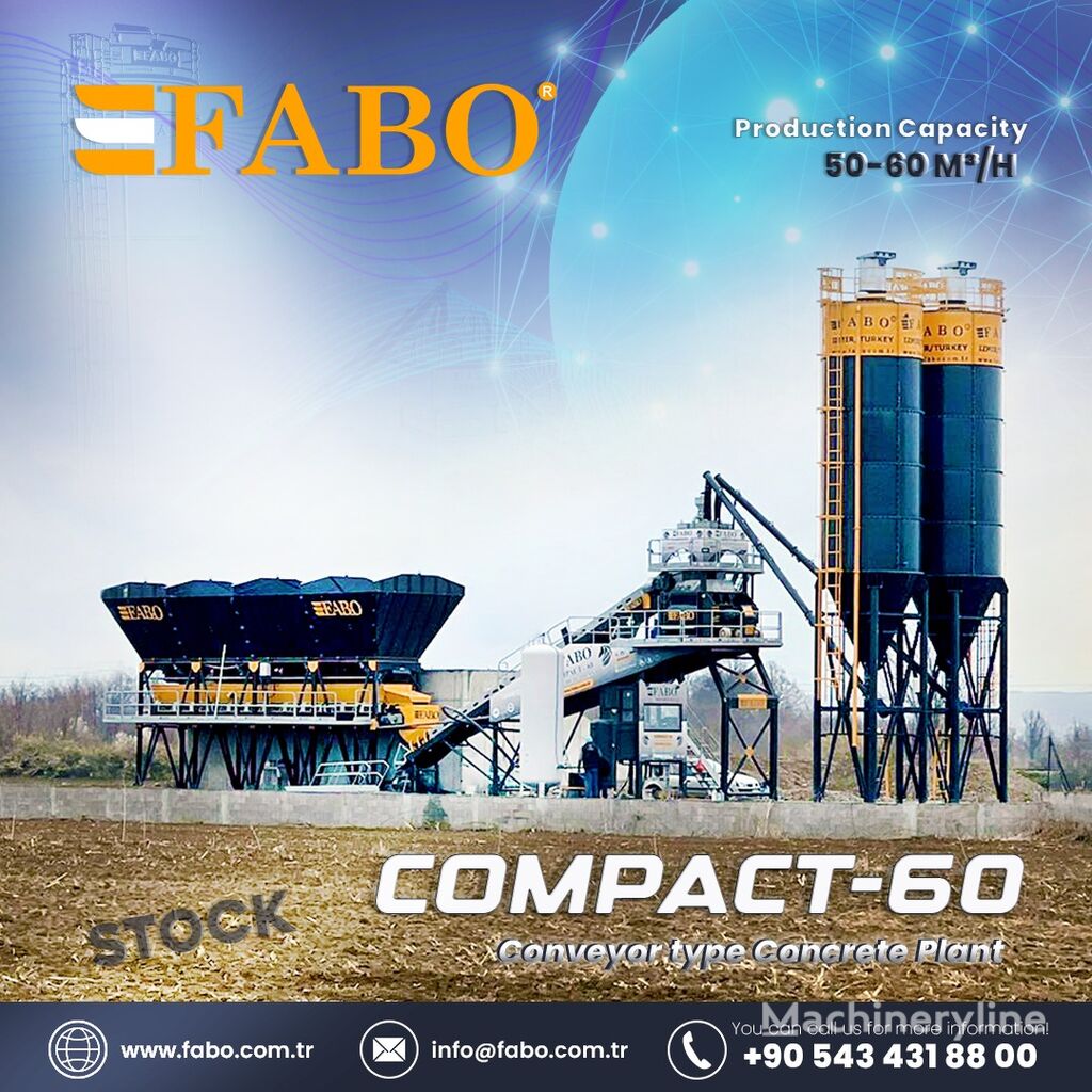 καινούριο εργοστάσιο σκυροδέματος FABO COMPACT-60 CONCRETE PLANT | CONVEYOR TYPE