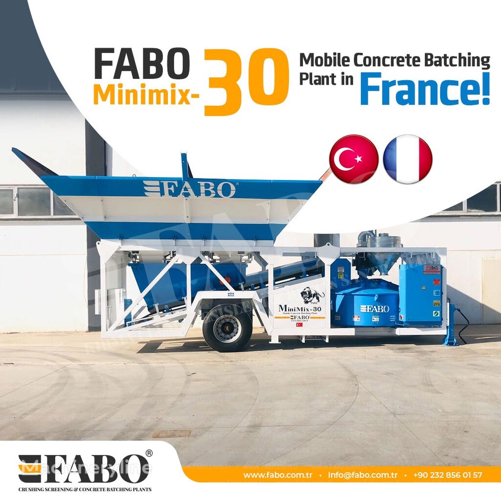 καινούριο εργοστάσιο σκυροδέματος FABO MOBILE CONCRETE PLANT CONTAINER TYPE 30 M3/H FABO MINIMIX