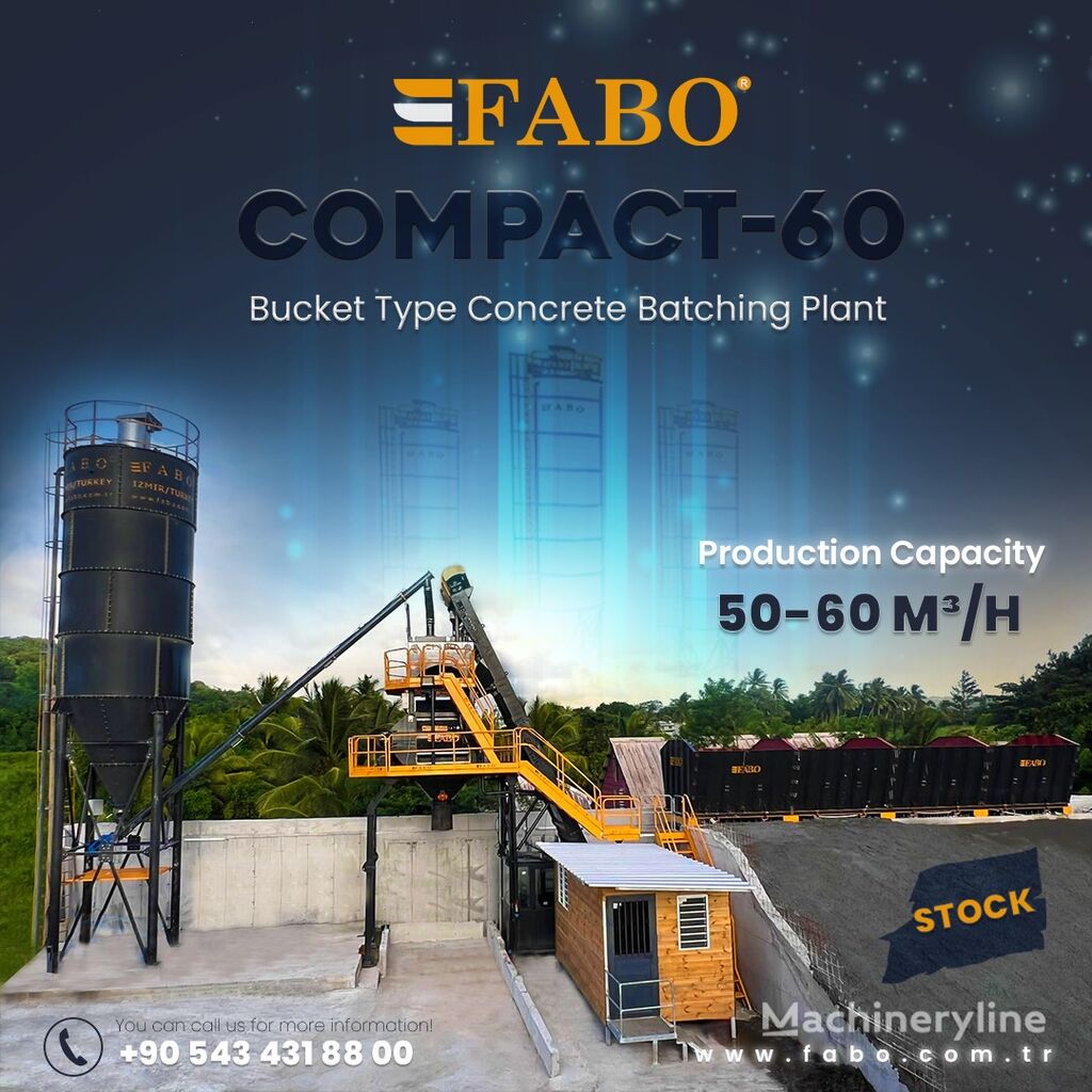 καινούριο εργοστάσιο σκυροδέματος FABO SKIP SYSTEM CONCRETE BATCHING PLANT | 60m3/h Capacity | STOCK