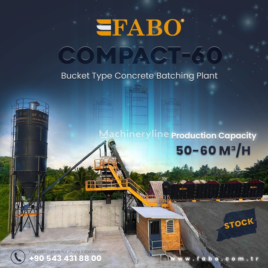 καινούριο εργοστάσιο σκυροδέματος FABO SKIP SYSTEM CONCRETE BATCHING PLANT | 60m3/h Capacity | STOCK